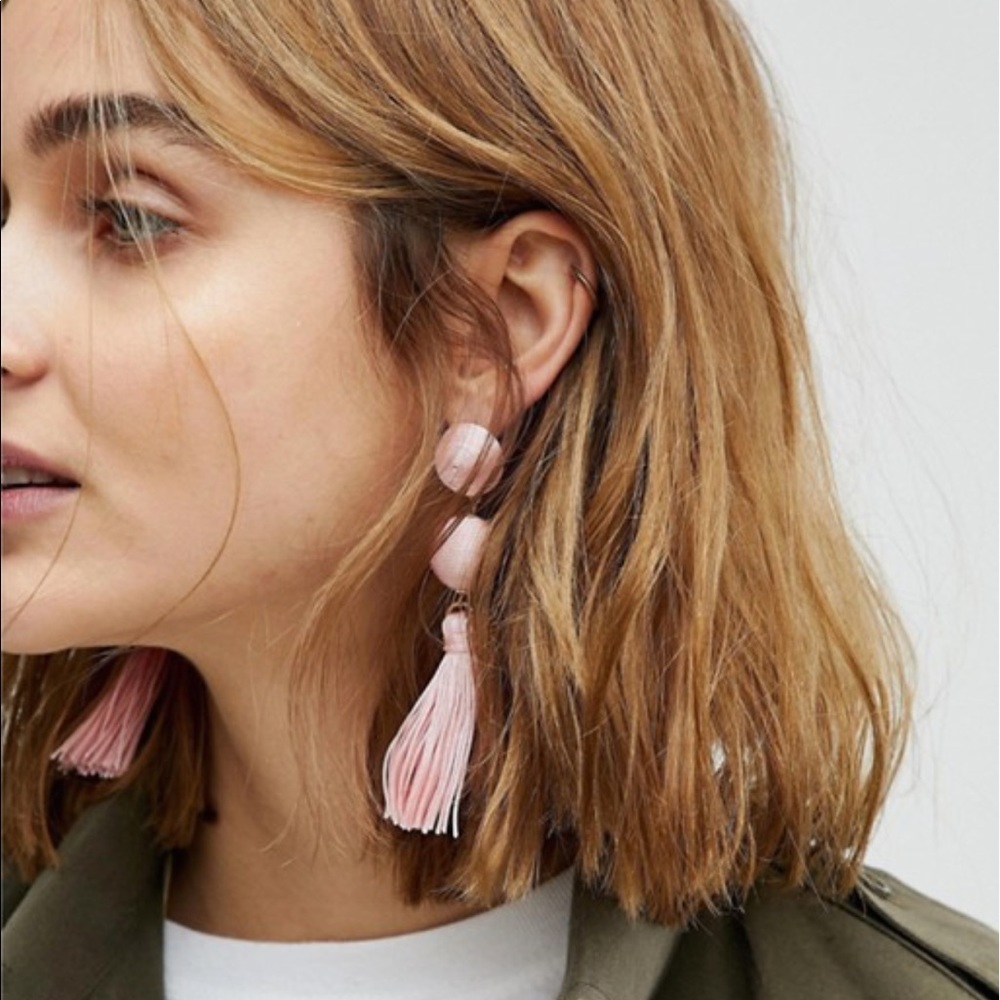 ASOS wrapped bead and tassel earrings